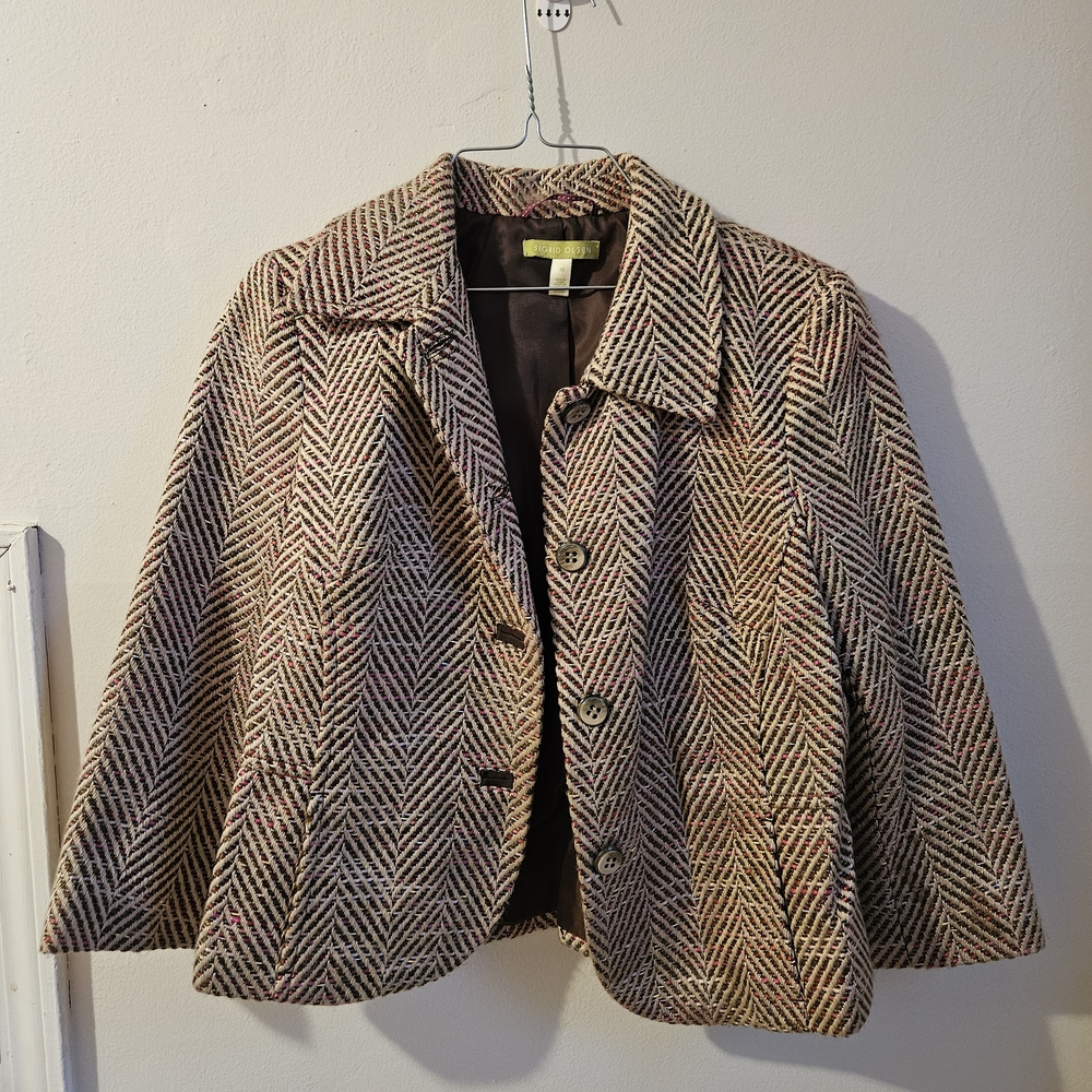 Sigrid Olsen Multicolor Herringbone Blazer